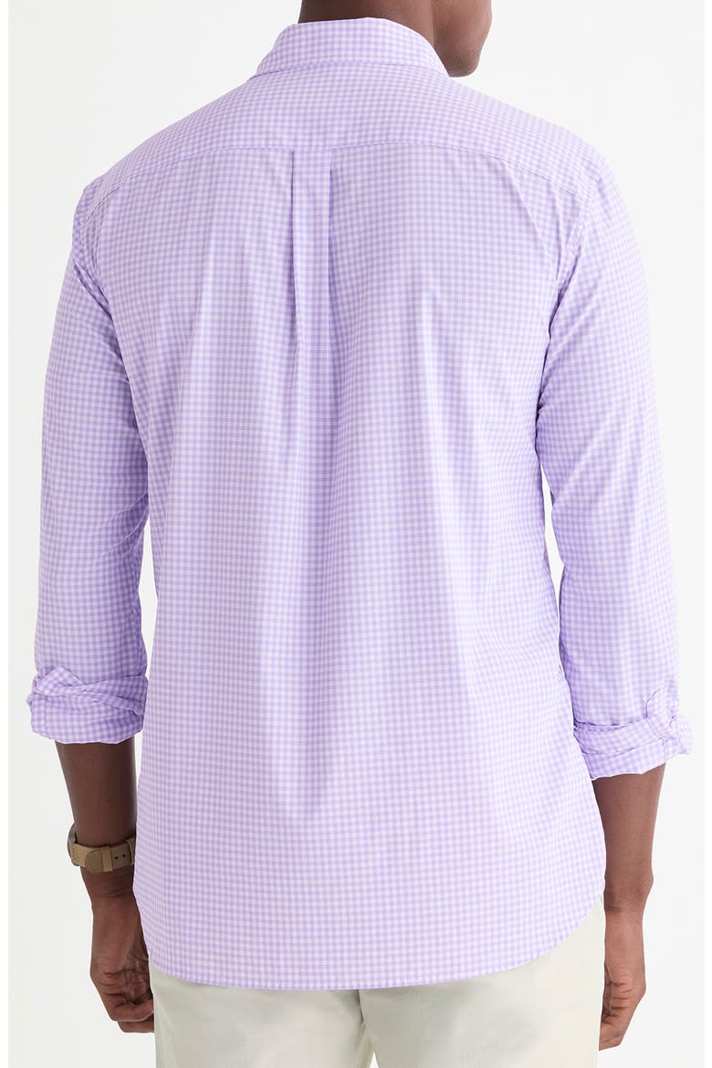 Gingham Performance Button-Down Shirt, Alternate, color, LAVENDER SKY