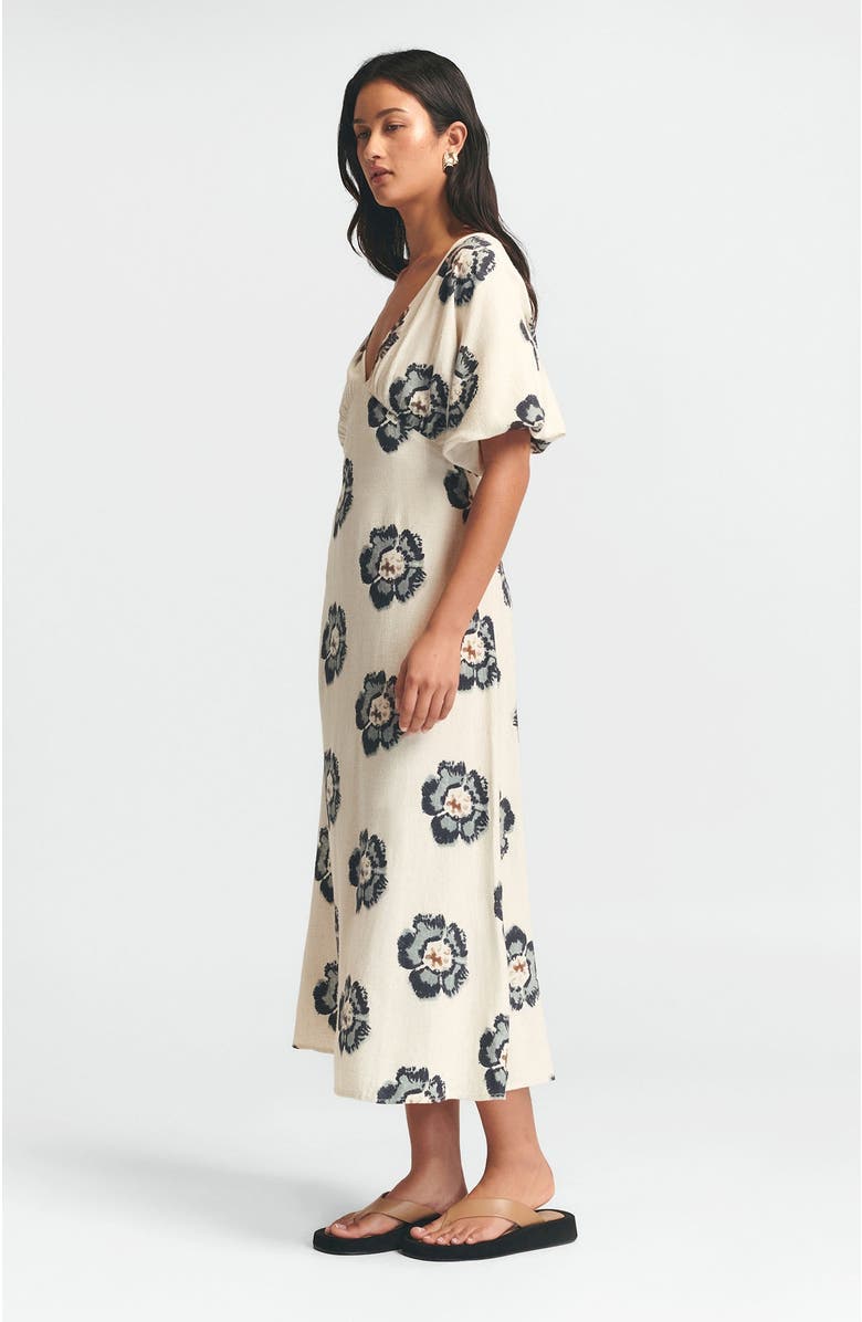 ST MRLO Palm Midi Dress, Alternate, color, Navy Floral