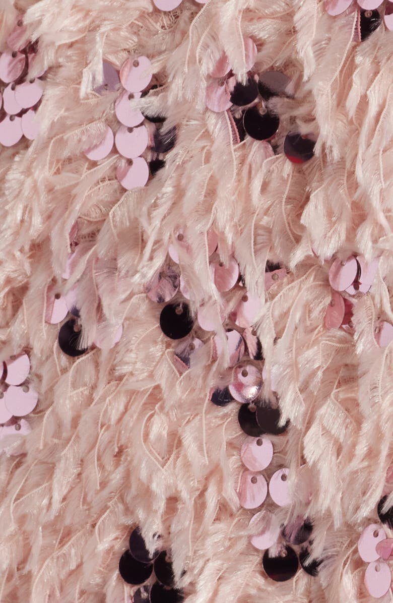 LAYERED WITH LOVE Sequin Feather Sleeveless Dress, Alternate, color, 