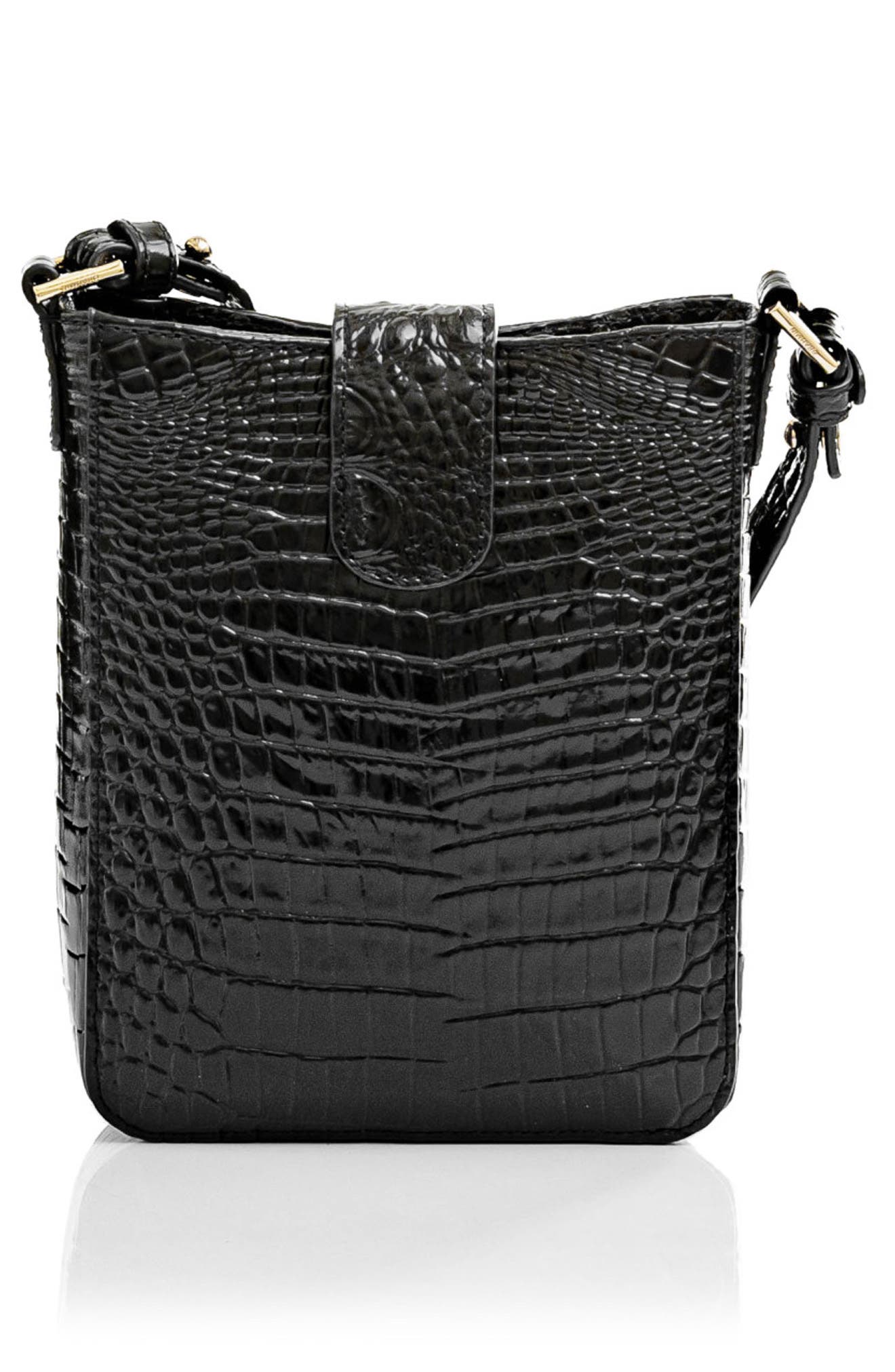 Brahmin Marley Croc Embossed Leather Crossbody Bag, Alternate, color, 