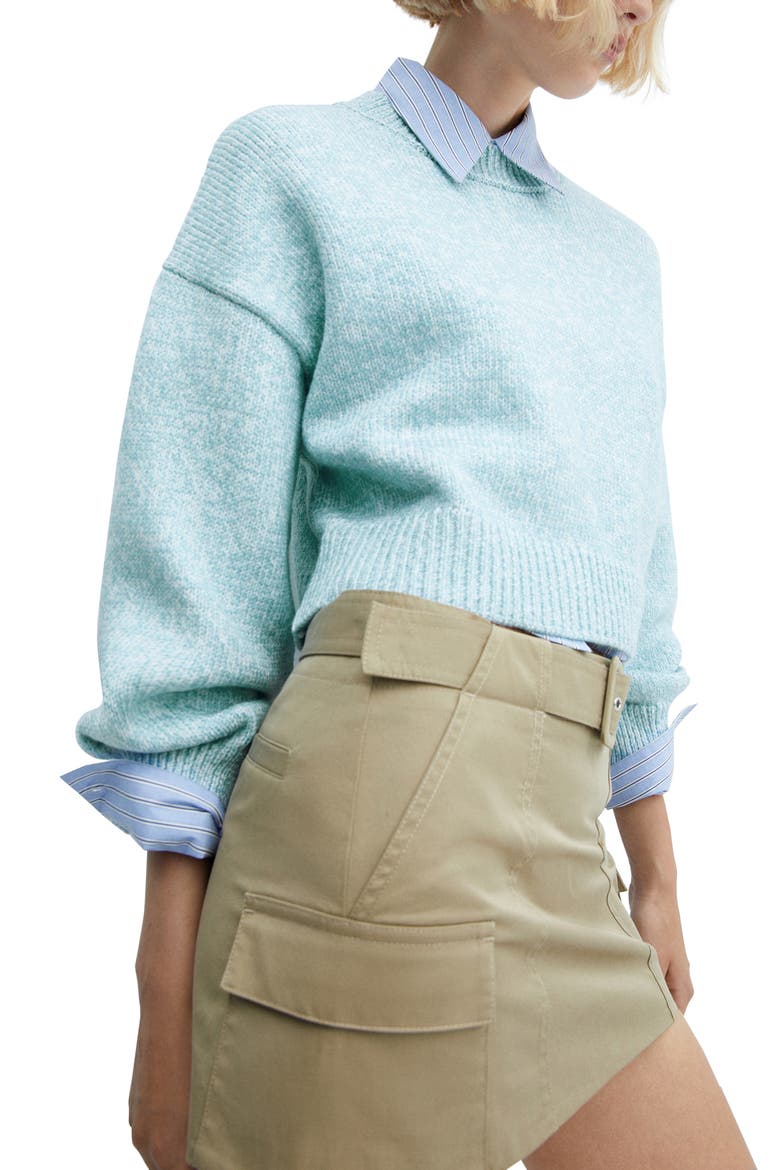 Drop Shoulder Crop Sweater, Alternate, color, SKY BLUE