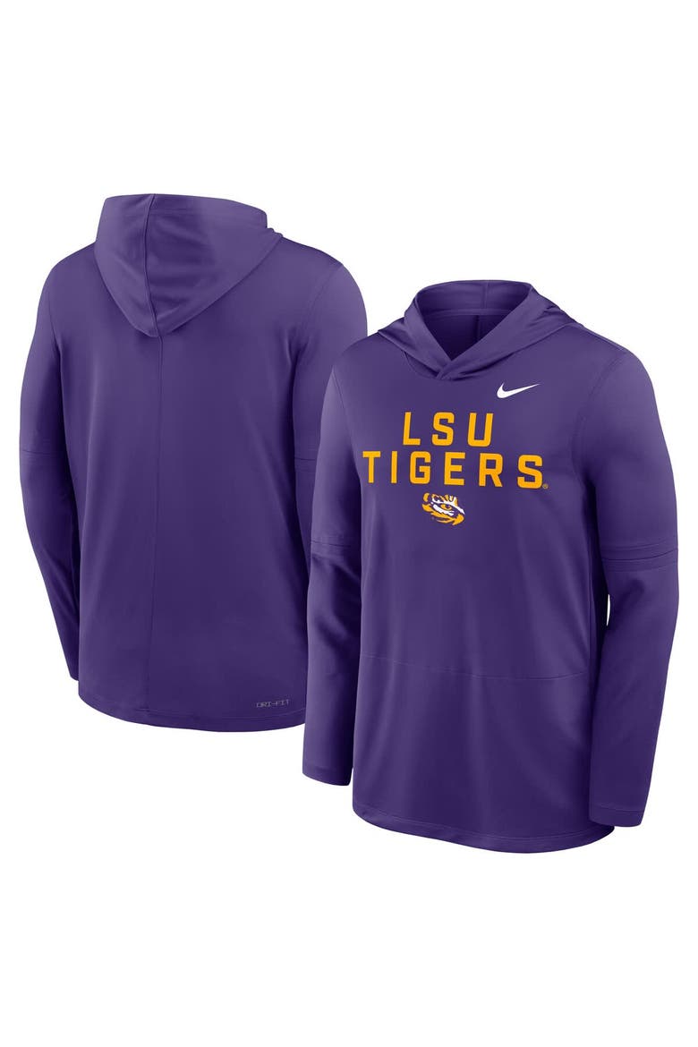 Men's Nike Purple LSU Tigers 2025 Sideline Performance Long Sleeve Hoodie T-Shirt, Alternate, color, Purple