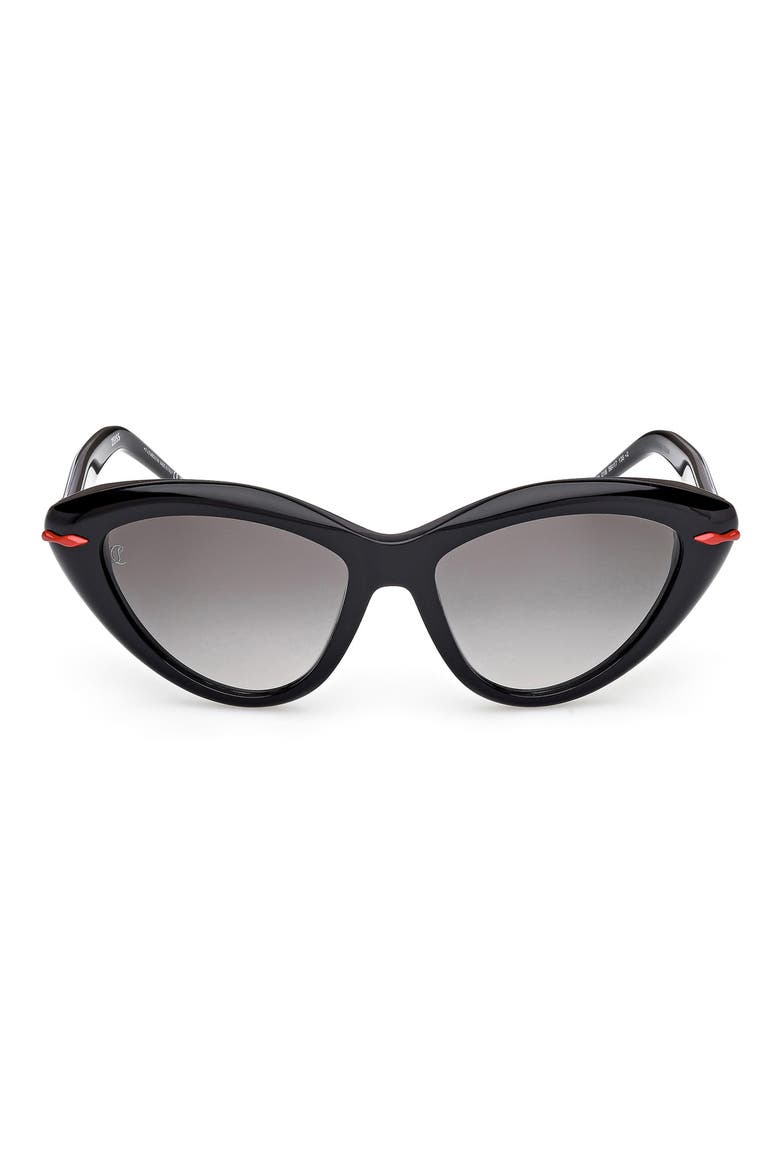 56mm Cat Eye Sunglasses, Main, color, BLACK GOLD / ZEISS SMOKE LENS