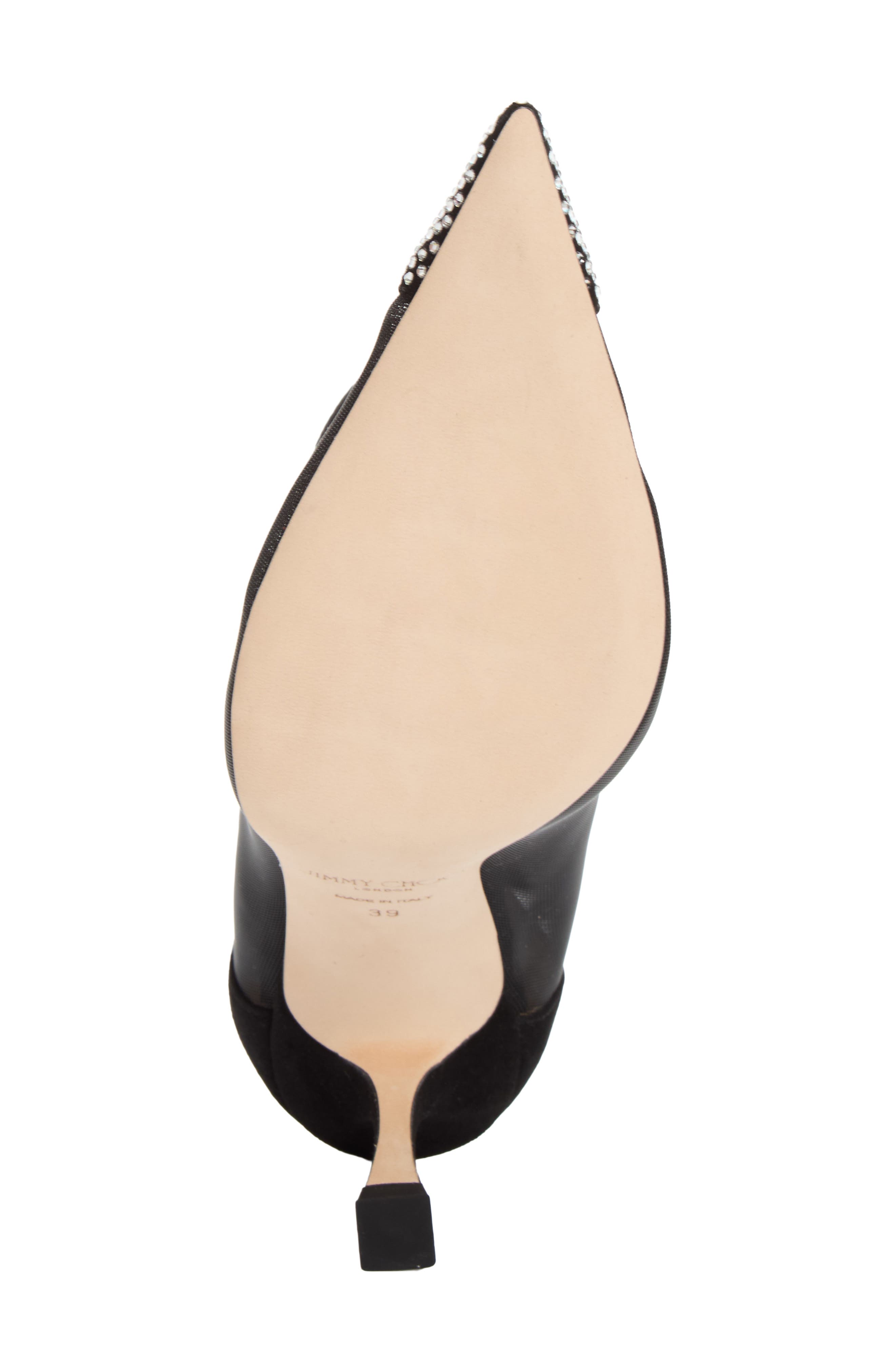 Naidoo Crystal Pointed Toe Mesh Bootie (Nordstrom Exclusive), Alternate, color, BLACK/ BLACK/ CRYSTAL