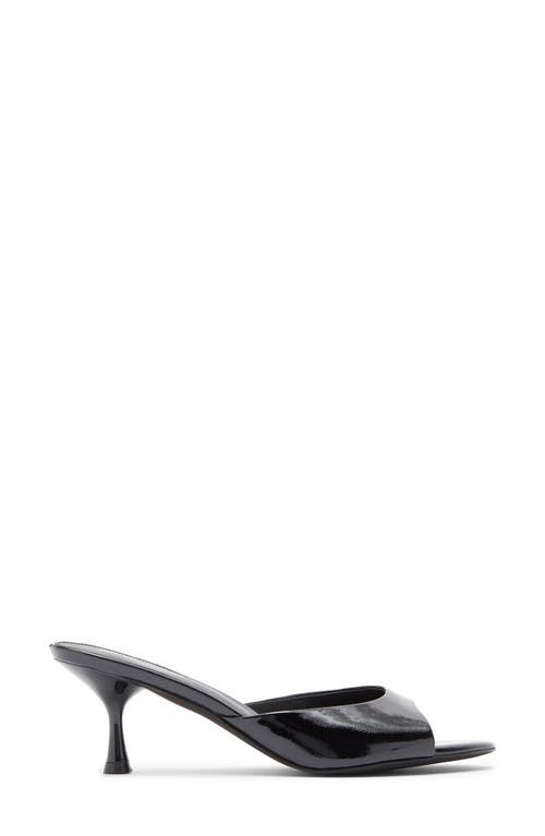 Jeffrey Campbell Spy-kid Slide Sandal In Black Crinkle Patent