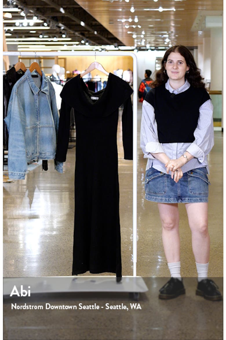 Off the Shoulder Long Sleeve Knit Dress video