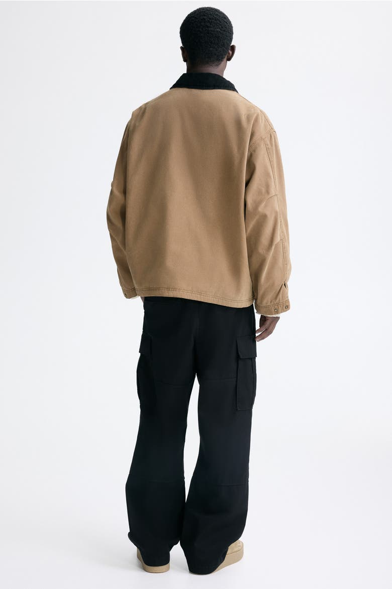 Relaxed Fit Cotton Cargo Trousers, Alternate, color, Black