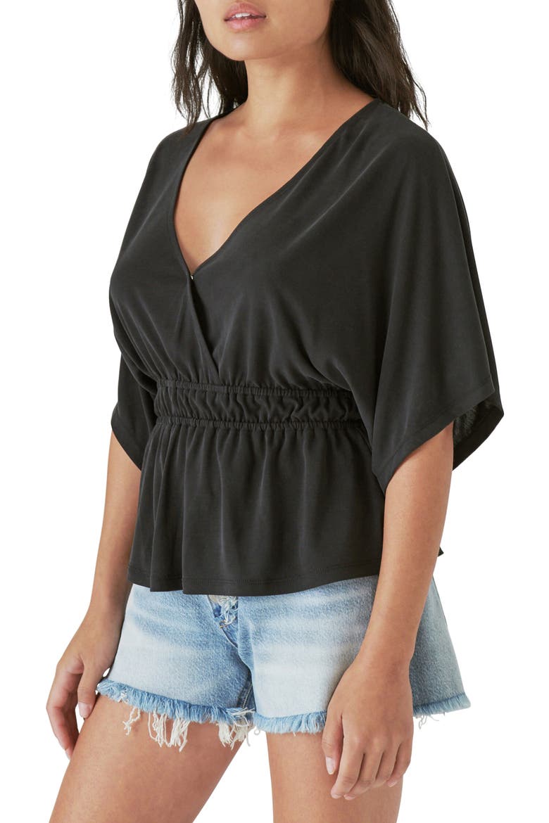 Sandwash Banded T-Shirt, Alternate, color, LUCKY BLACK