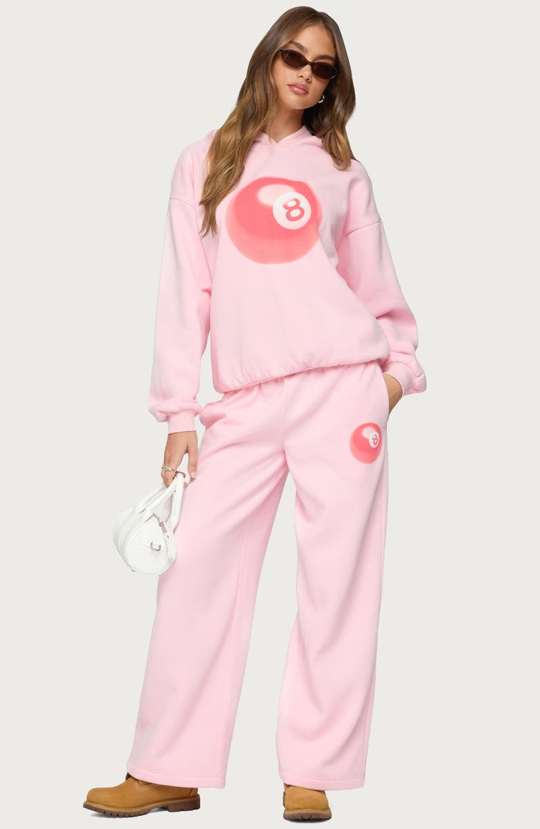 EDIKTED Lucky 8 Oversize Hoodie, Alternate, color, Light-Pink