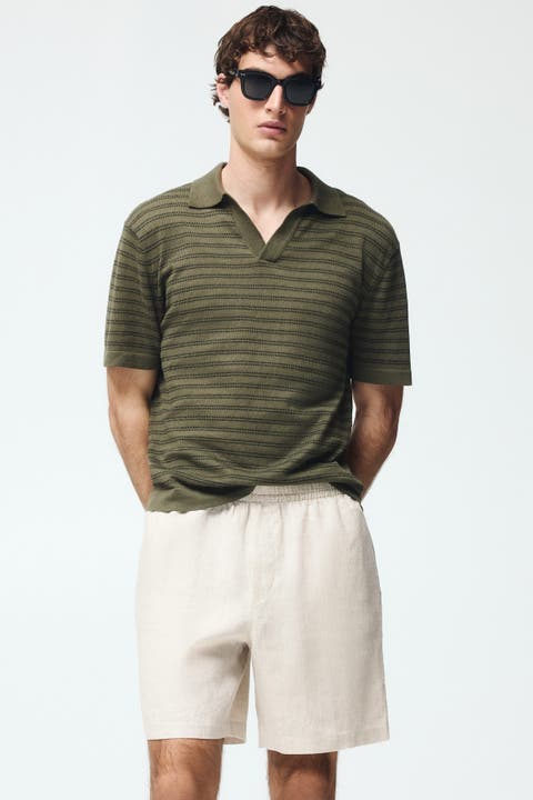 Relaxed Fit Linen Shorts