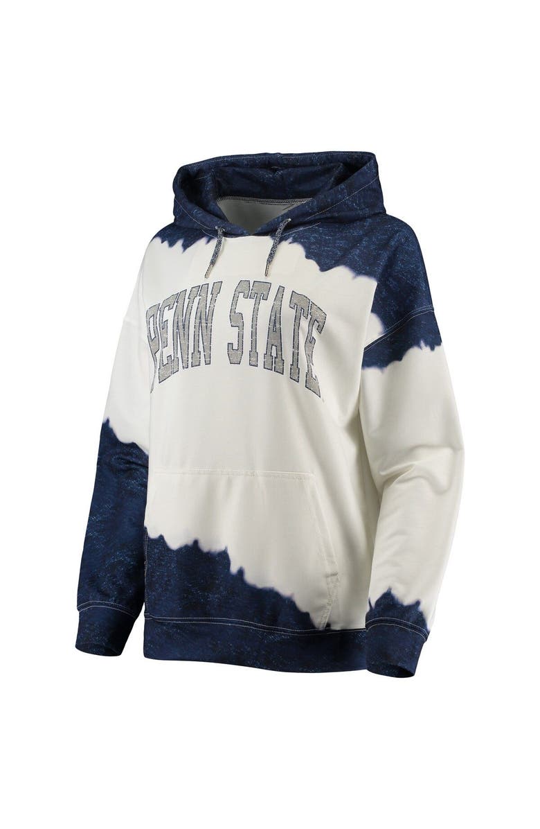 GAMEDAY COUTURE Women's Gameday Couture White/Navy Penn State Nittany Lions For the Fun Double Dip-Dyed Pullover Hoodie, Alternate, color,