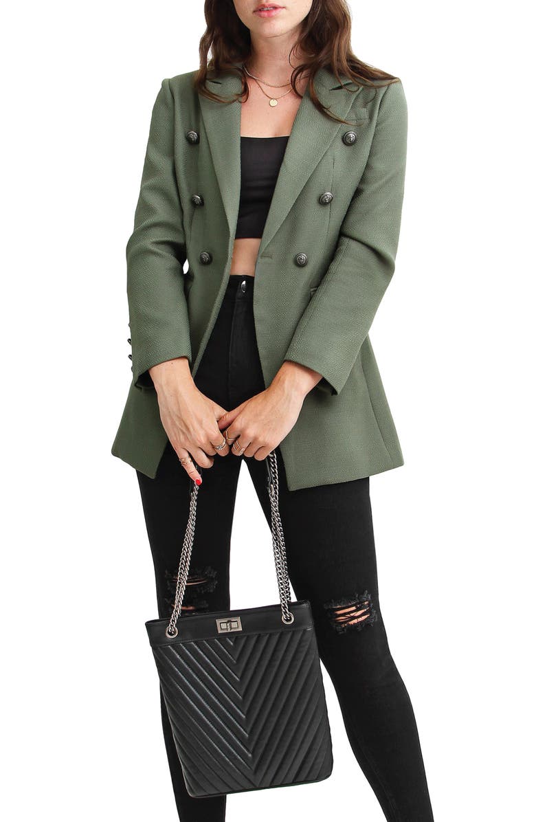 Belle & Bloom Princess Polly Textured Double-Breasted Blazer, Alternate, color,