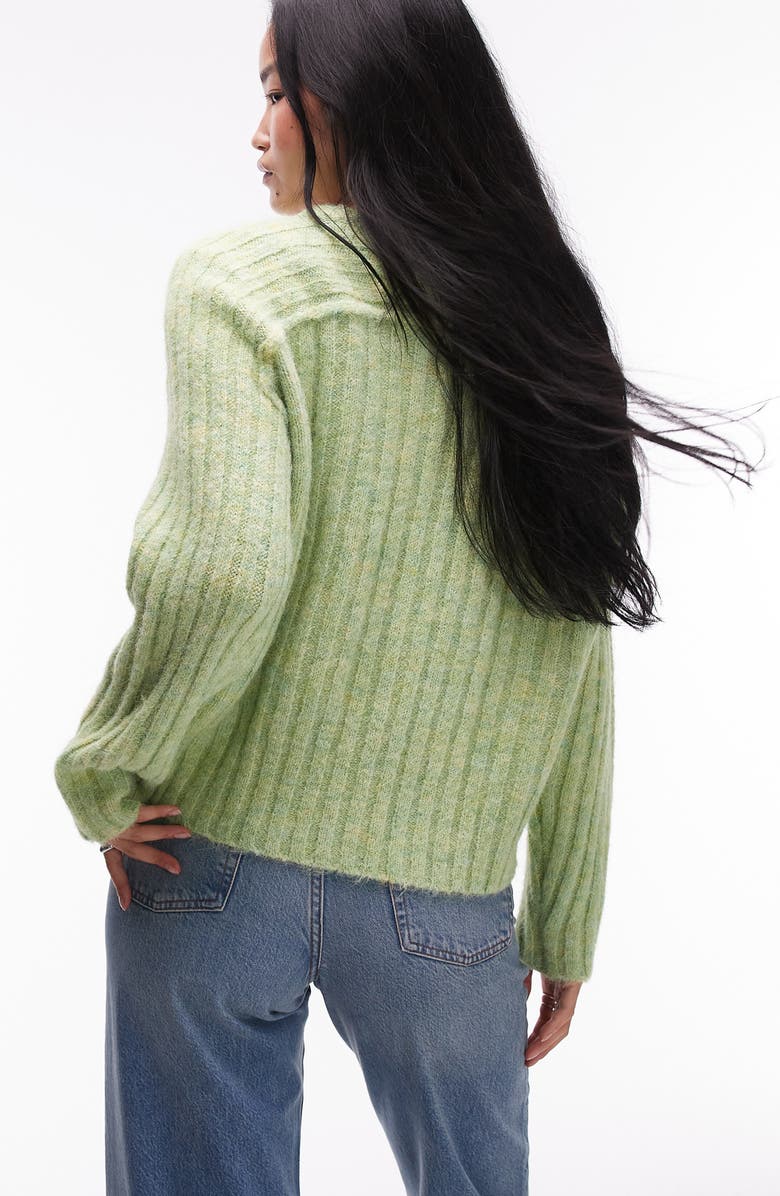 Topshop Rib Sleeve Sweater, Alternate, color,