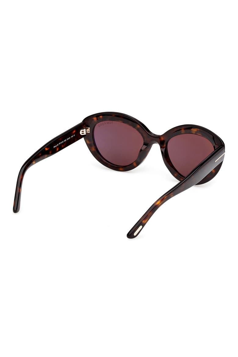 Stacy 53mm Cat Eye Sunglasses, Alternate, color, DARK HAVANA / CHOCOLATE LENS