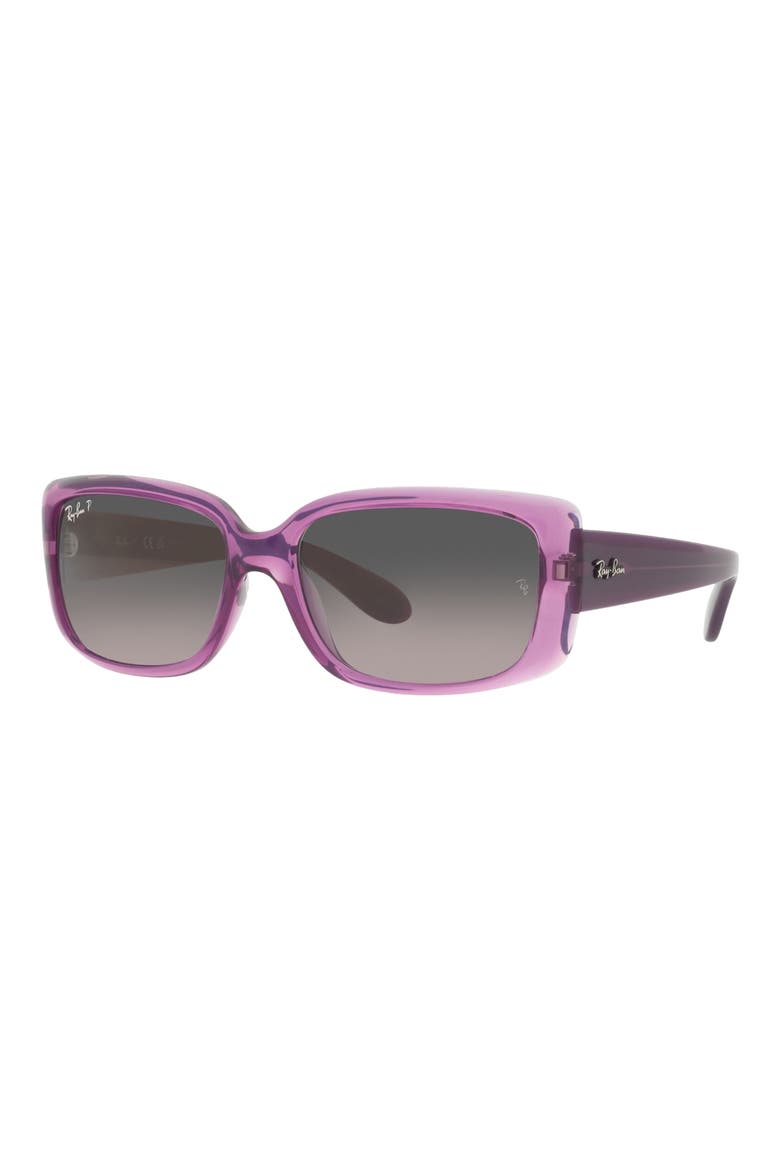 58mm Gradient Rectangular Sunglasses, Alternate, color, TRANSPARENT VIOLET