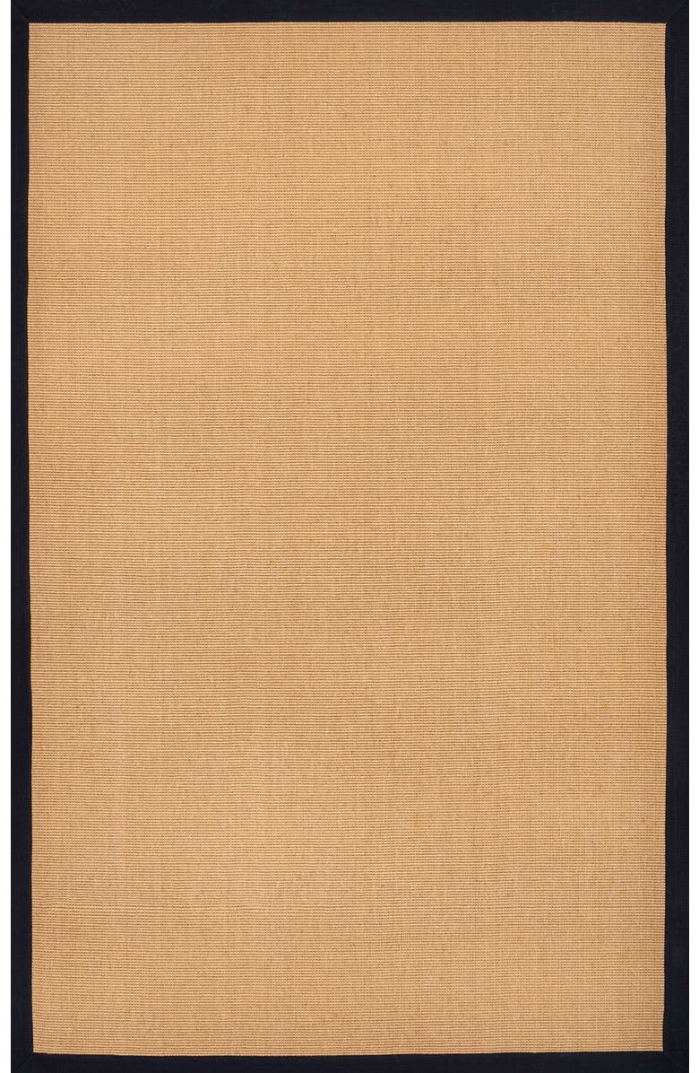 JONATHAN Y Camden Farmhouse Cottage Border Jute Area Rug, Main, color, Natural/Black