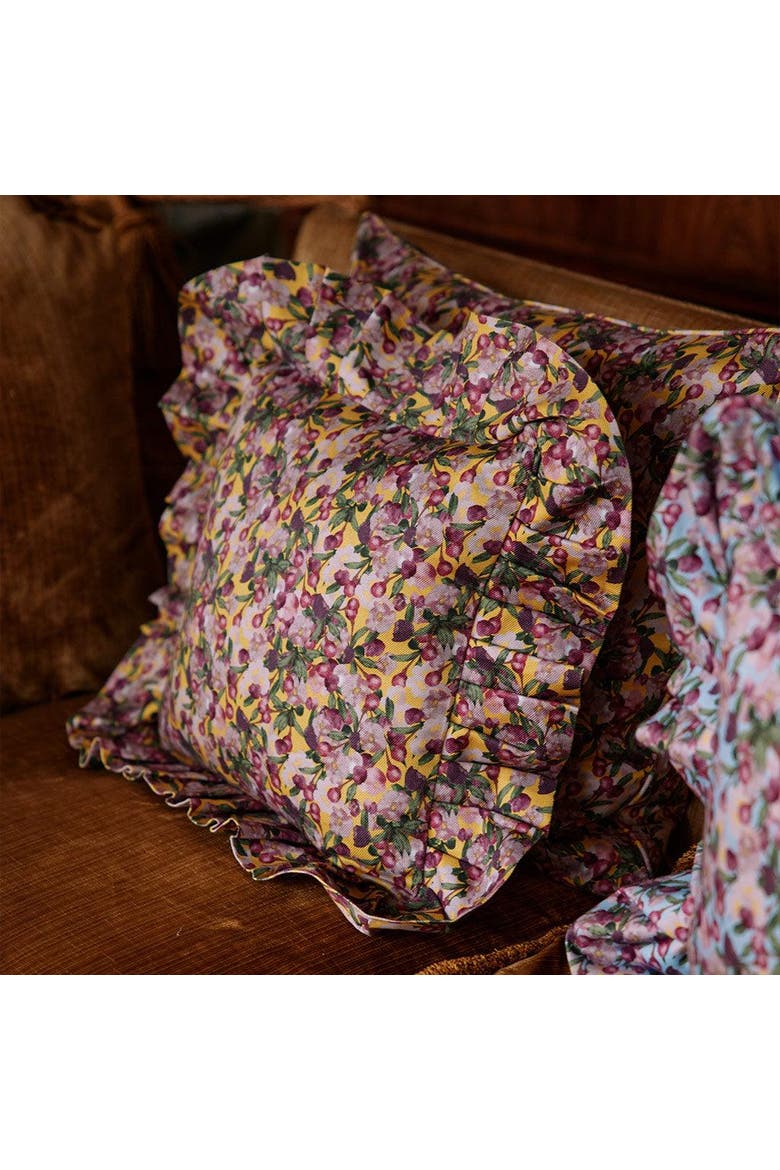 Ruffled Pillow Cover Romance - Cover Only, Alternate, color, Yellow