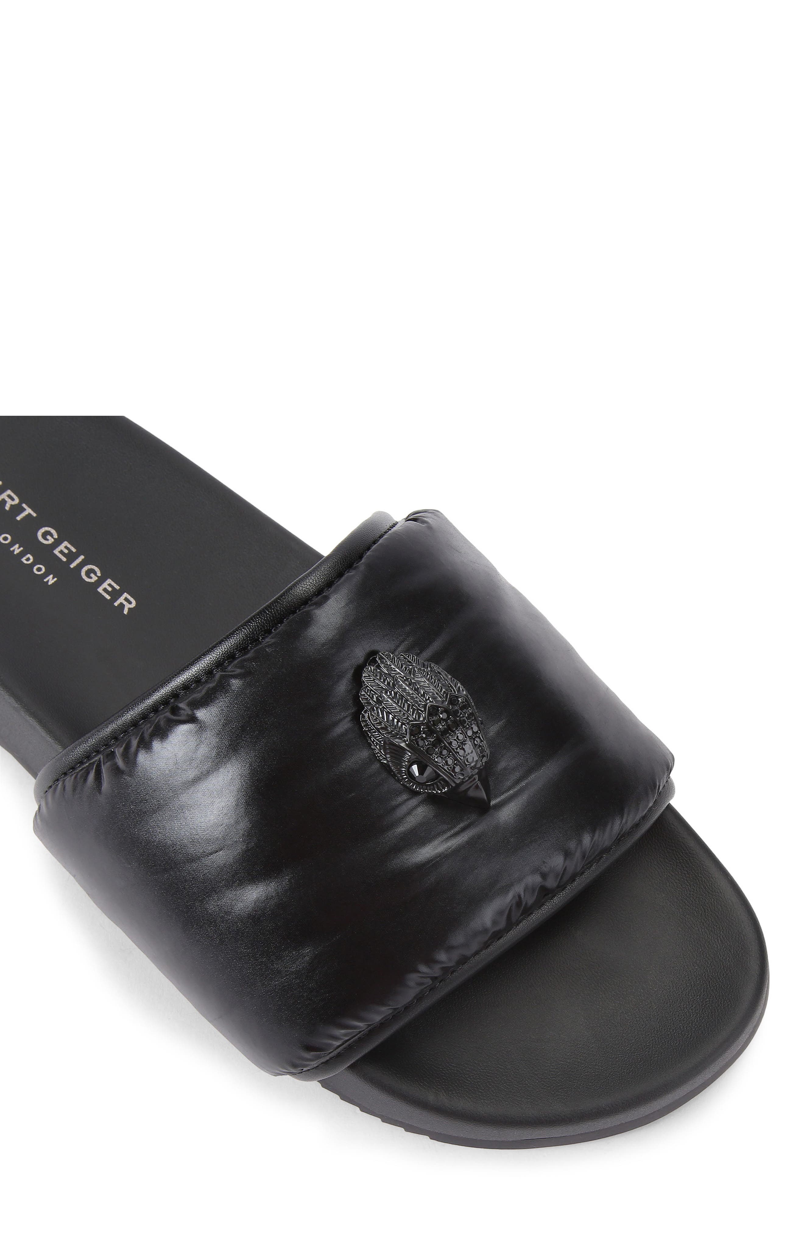Kurt Geiger London Eagle Head Puff Slide Sandal, Alternate, color, Black