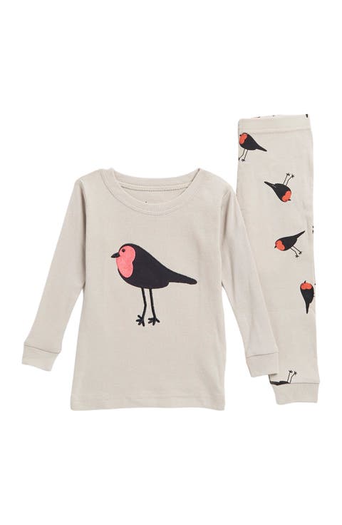 LEVERET Bird Long Sleeve Top & Pants Pajama Set