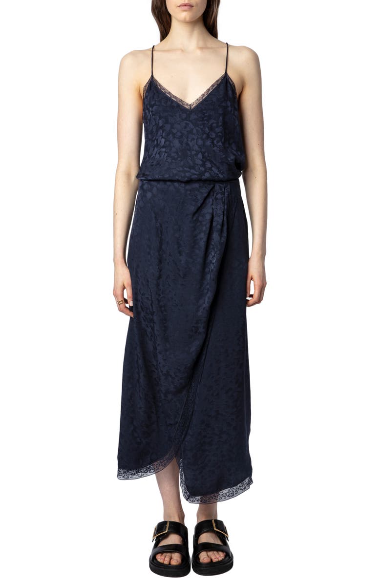 Zadig & Voltaire Rixi Leopard Jacquard Silk Dress, Main, color,