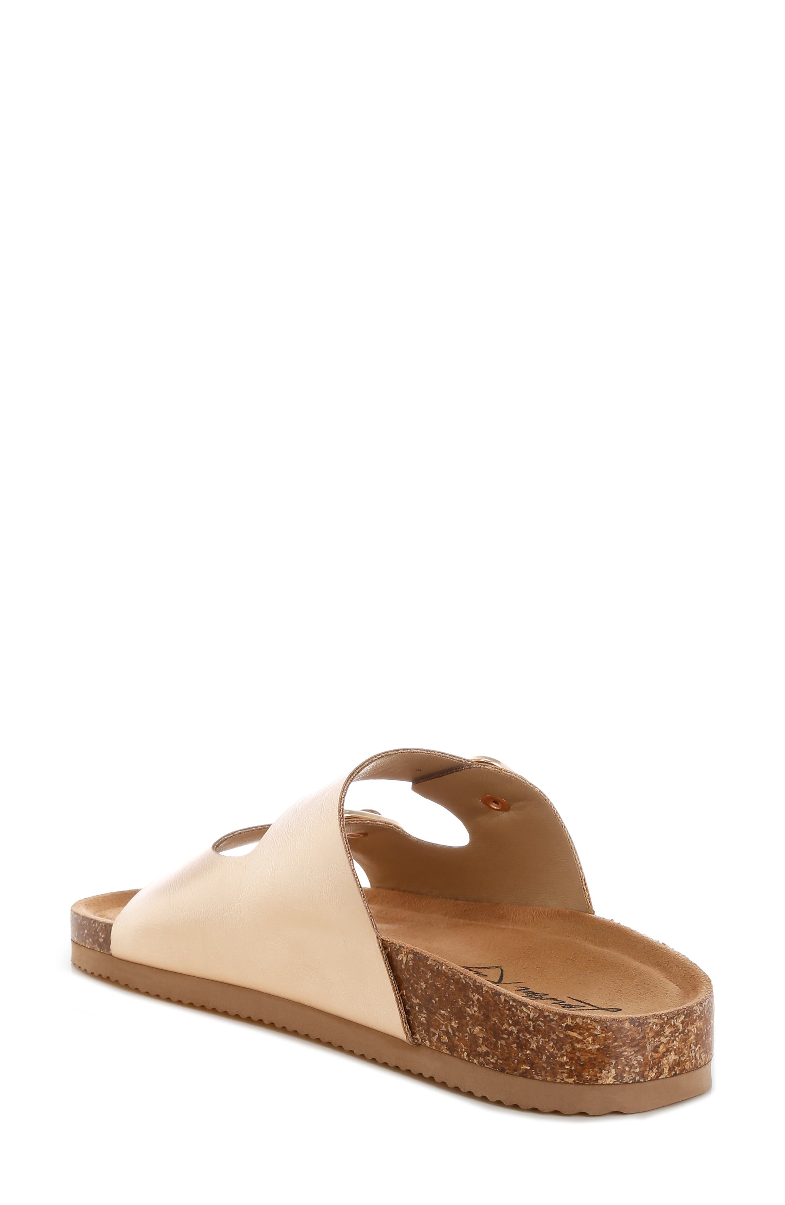LONDON RAG Parla Double Strap Slide Sandal, Alternate, color, Gold