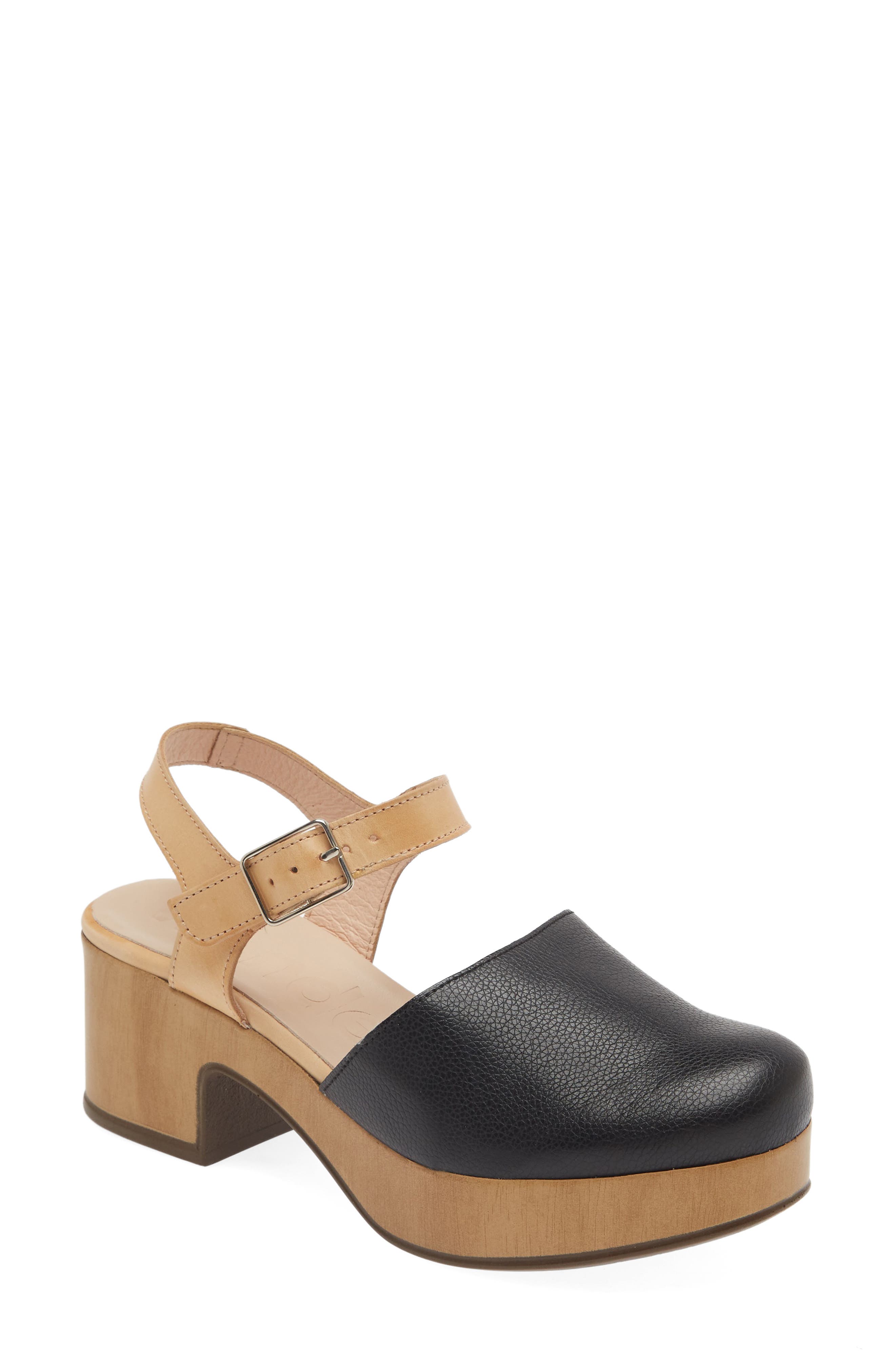Wonders Platform Clog, Main, color, Wild Black/ Pergamena Sand