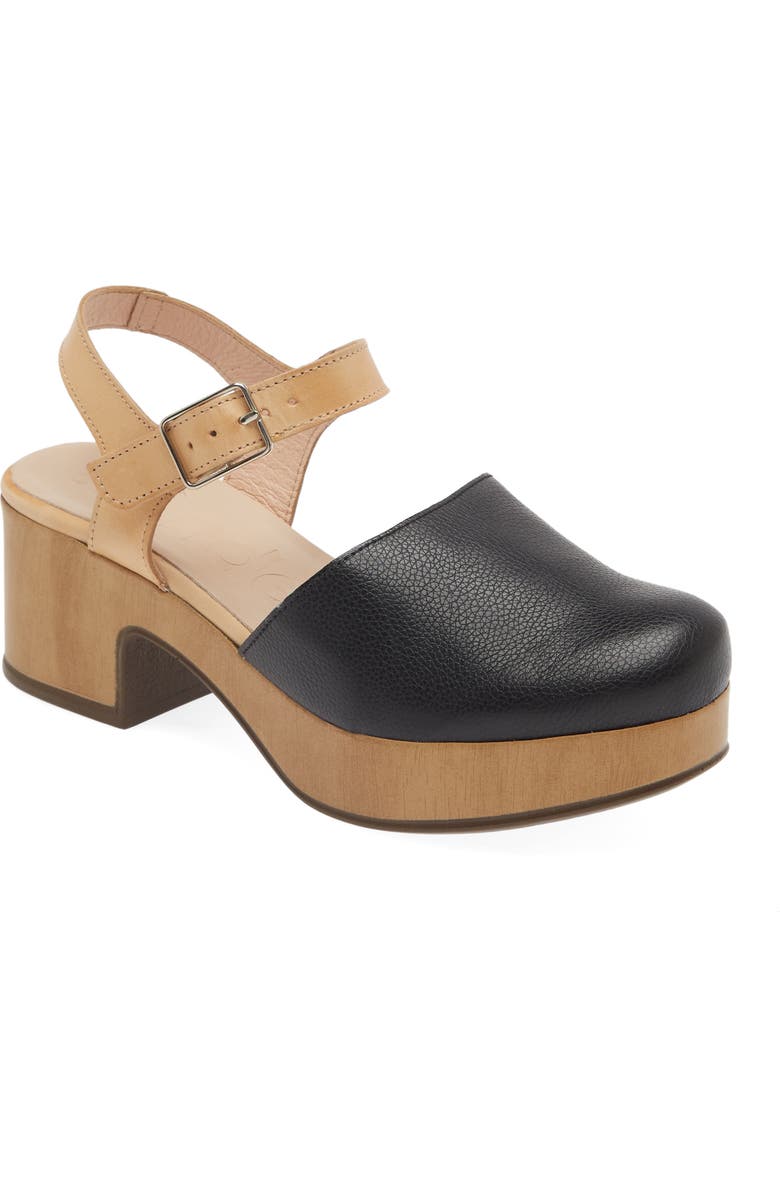 Wonders Platform Clog, Main, color, Wild Black/ Pergamena Sand