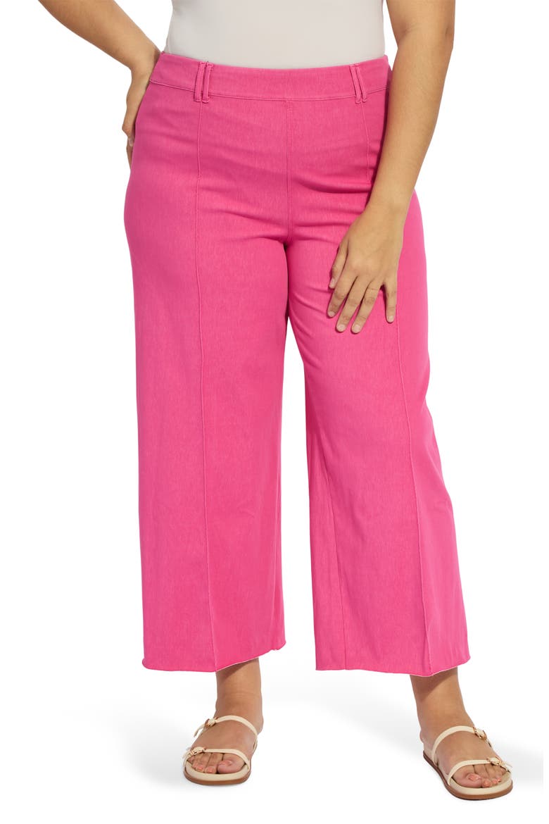 Erin Pintuck Pleat Wide Leg Jeans, Main, color, HOT PINK