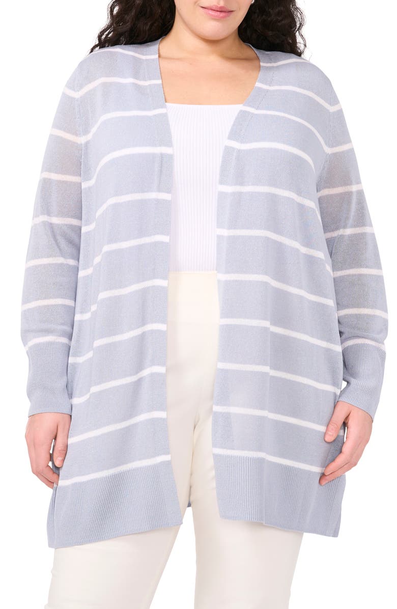 Halogen<sup>®</sup> Stripe Longline Cardigan, Main, color, Blue Fog