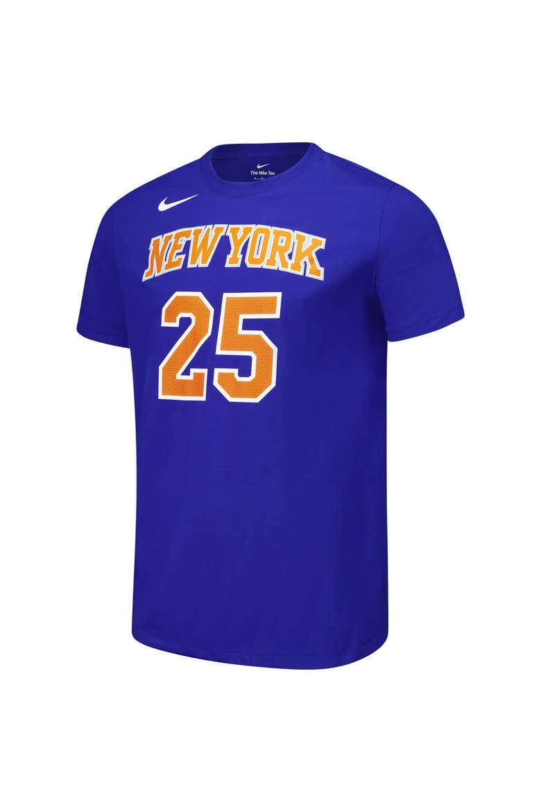 Unisex Nike Mikal Bridges Blue New York Knicks Name & Number T-Shirt, Alternate, color, Blue