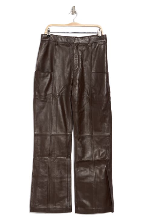 Seamed Leather Pants