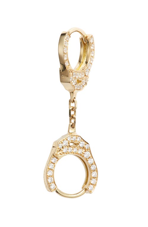 MARIA TASH 6.5mm Short Chain Diamond Handcuff Clickers in Yellow Gold/Diamond  product