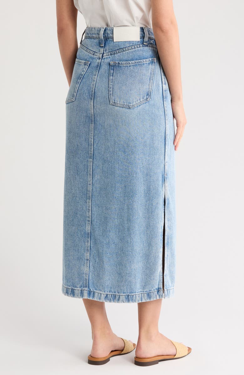 7 For All Mankind Denim Midi Skirt, Alternate, color,