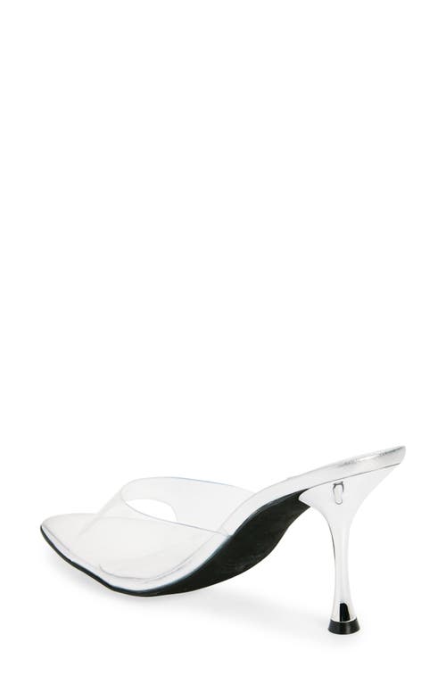 Jeffrey Campbell Agent Slide Sandal In Clear Silver
