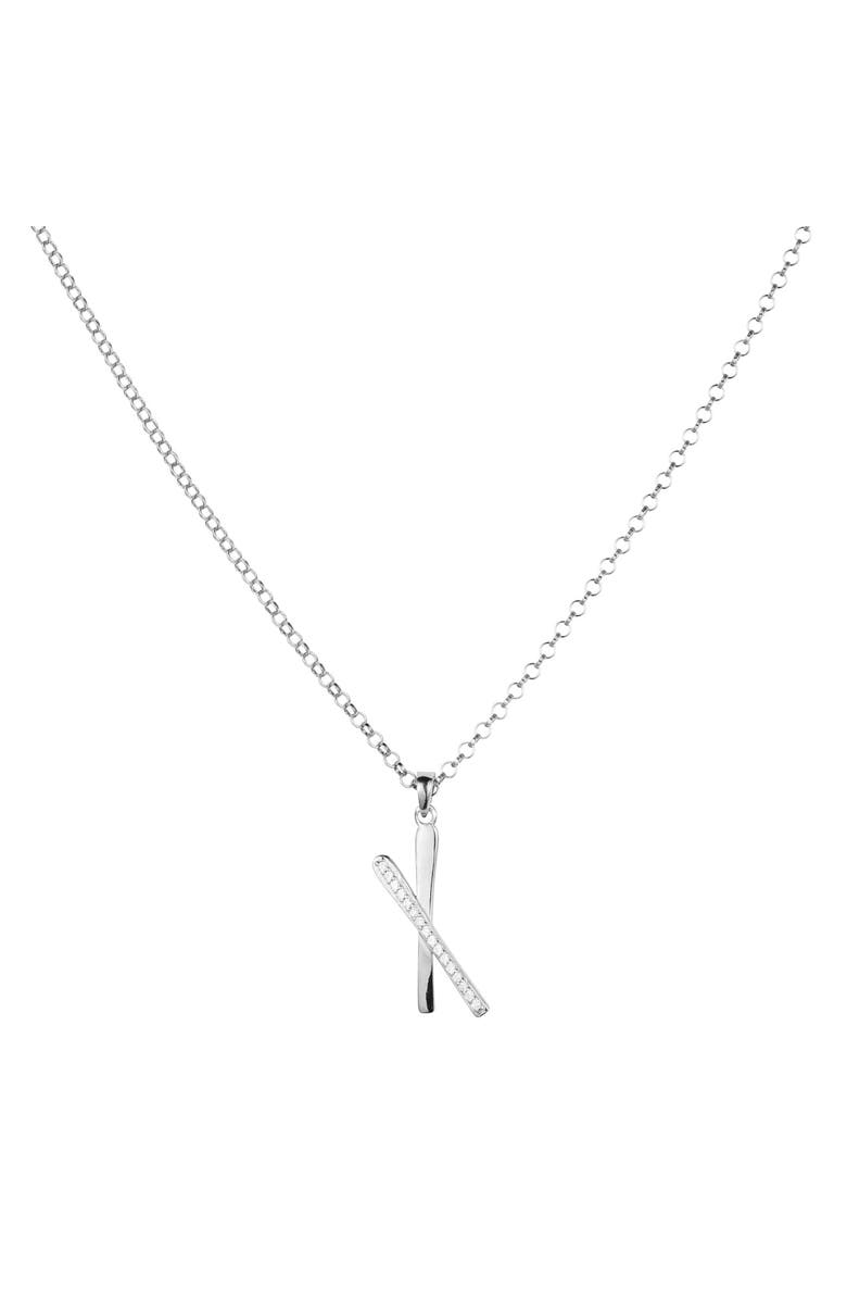 Toolally Snow Kiss Pendant Necklace, Main, color, Sterling Silver