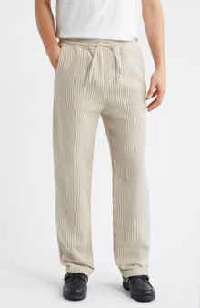 Sorrento Pinstripe Cotton & Linen Drawstring Pants