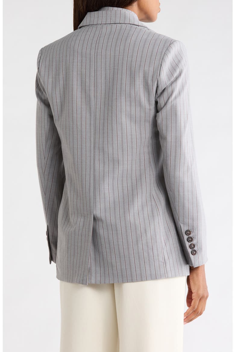 Trista Double Breasted Blazer, Alternate, color, GREY BROWN STRIPE