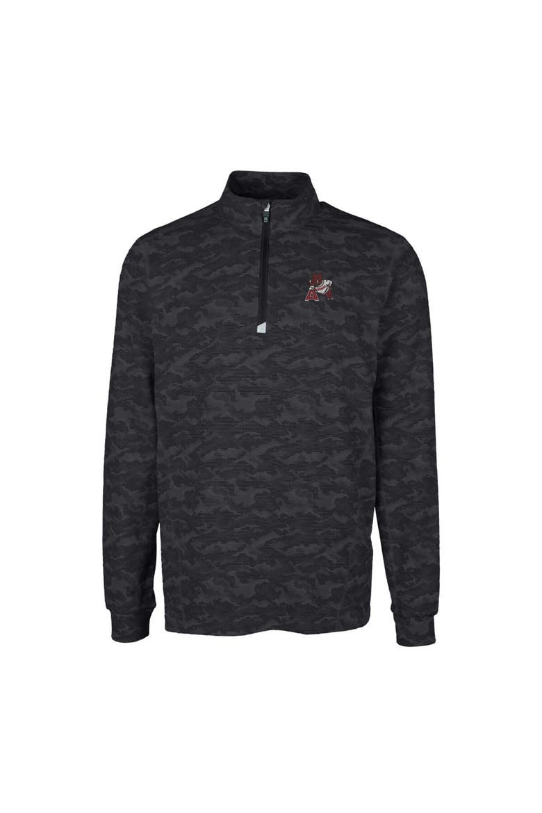 Men's Cutter & Buck Black Arkansas Razorbacks Vault Big & Tall Traverse Camo Print Stretch Quarter-Zip Pullover Top, Alternate, color, Black