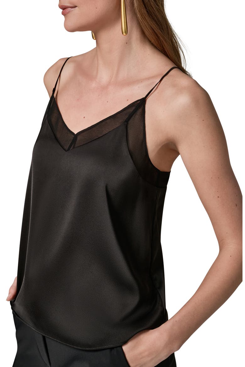 Mesh Trim Camisole, Alternate, color, BLACK