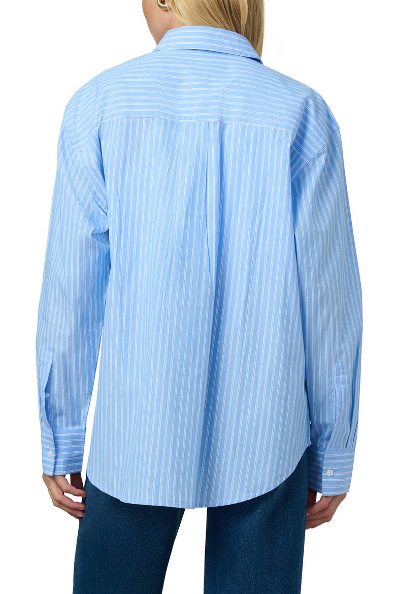 The Boyfriend Stripe Oversize Button-Up Shirt, Alternate, color, SKY BLUE/WHITE STR
