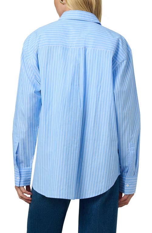 Joe's The Boyfriend Stripe Oversize Button-up Shirt In Sky Blue/white Stripe