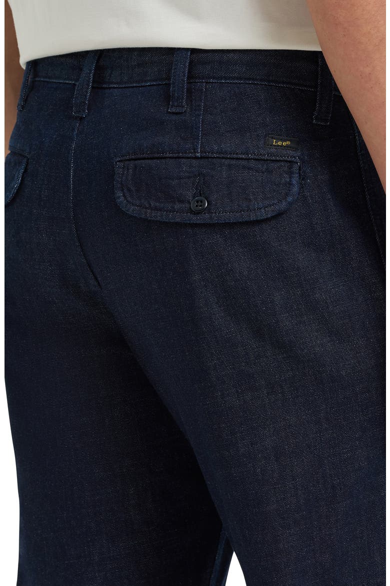 Relaxed Pleated Straight Leg Jeans, Alternate, color, RINSE