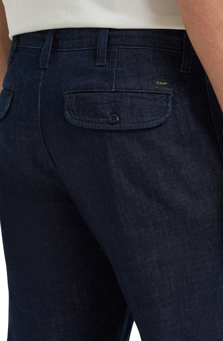 Lee Relaxed Pleated Straight Leg Jeans, Alternate, color, Rinse