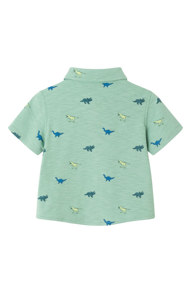 Andy & Evan Dino Print Button-Up Shirt & Shorts Set, Alternate, color, Light Green