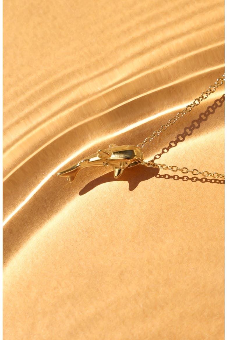 Shark Necklace, Alternate, color, Gold