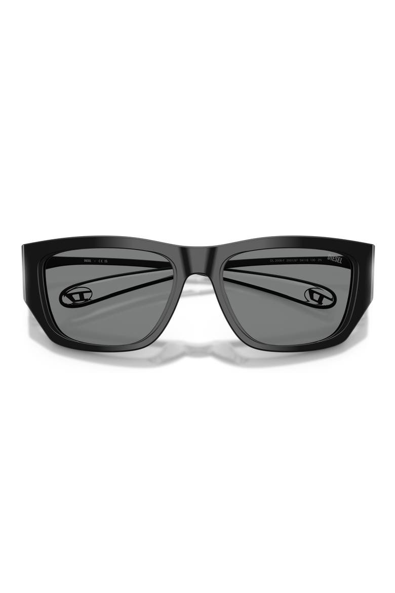 DL2006F 54mm Square Sunglasses, Alternate, color, BLACK / DARK GREY