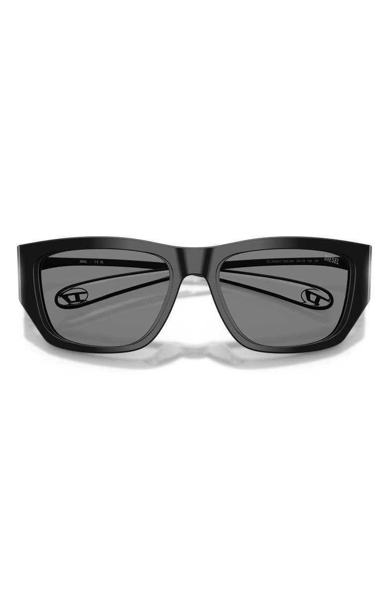 DIESEL<sup>®</sup> DL2006F 54mm Square Sunglasses, Alternate, color, Black / Dark Grey