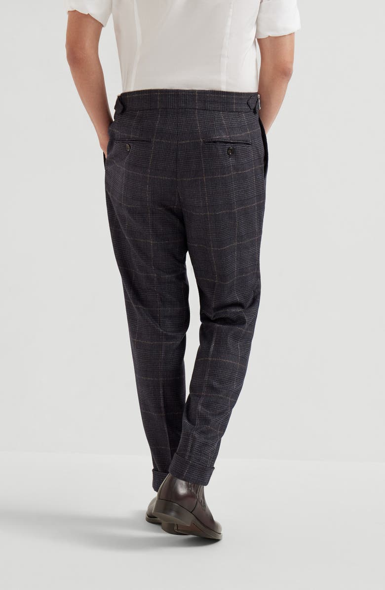 Brunello Cucinelli Prince of Wales trousers, Alternate, color, Anthracite
