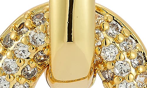 Chloe & Madison Chloe And Madison Cubic Zirconia Heart Drop Hoop Earrings In Gold