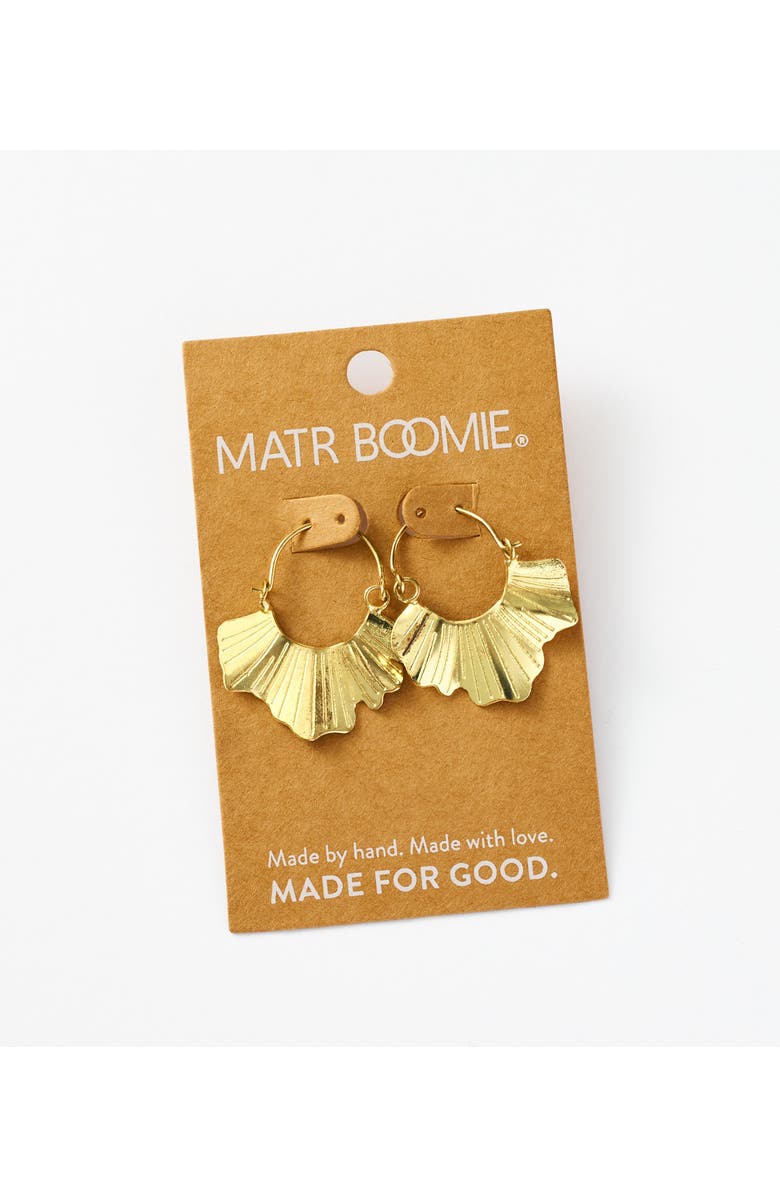 Matr Boomie Sayuri Ginkgo Leaf Hoop Earring, Alternate, color, Gold